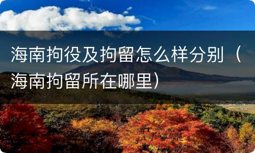 海南拘役及拘留怎么样分别（海南拘留所在哪里）