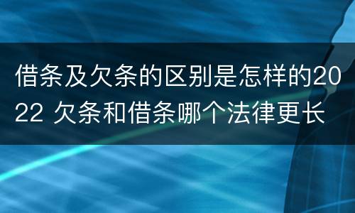 借条及欠条的区别是怎样的2022 欠条和借条哪个法律更长