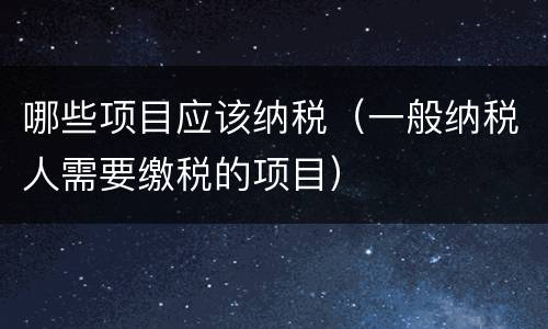 哪些项目应该纳税（一般纳税人需要缴税的项目）