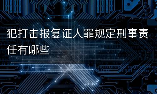犯打击报复证人罪规定刑事责任有哪些