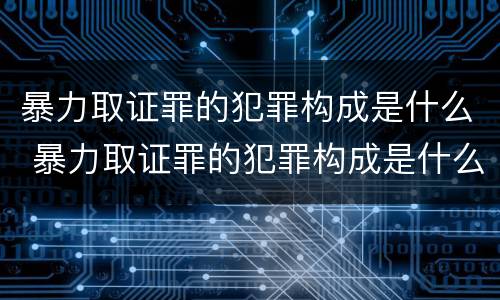 暴力取证罪的犯罪构成是什么 暴力取证罪的犯罪构成是什么