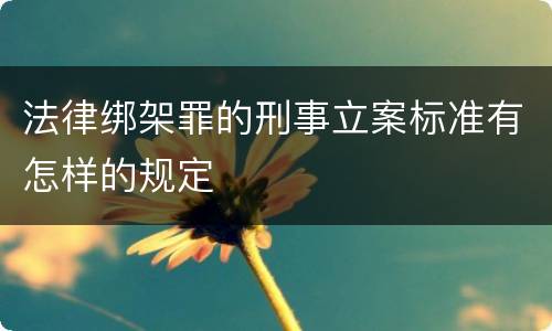 法律绑架罪的刑事立案标准有怎样的规定