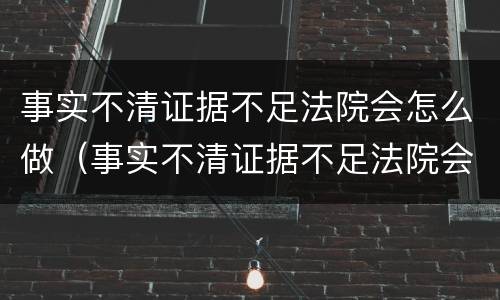 事实不清证据不足法院会怎么做（事实不清证据不足法院会怎么做处理）