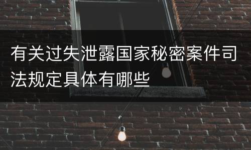 有关过失泄露国家秘密案件司法规定具体有哪些