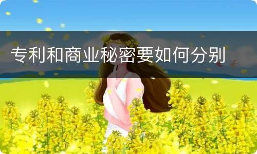 专利和商业秘密要如何分别