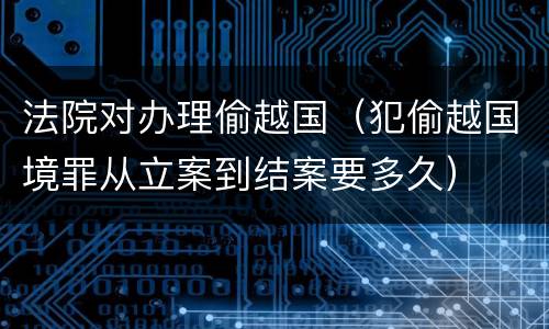 法院对办理偷越国（犯偷越国境罪从立案到结案要多久）
