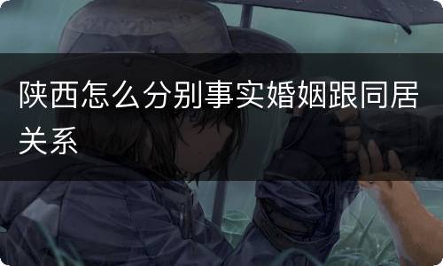 陕西怎么分别事实婚姻跟同居关系