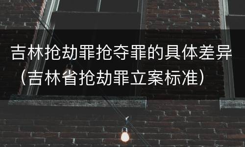 吉林抢劫罪抢夺罪的具体差异（吉林省抢劫罪立案标准）