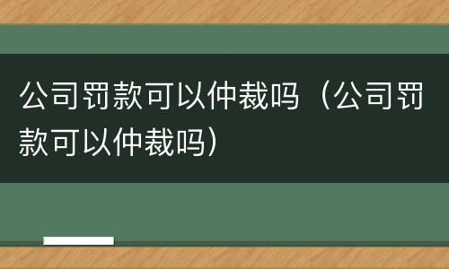 公司罚款可以仲裁吗（公司罚款可以仲裁吗）