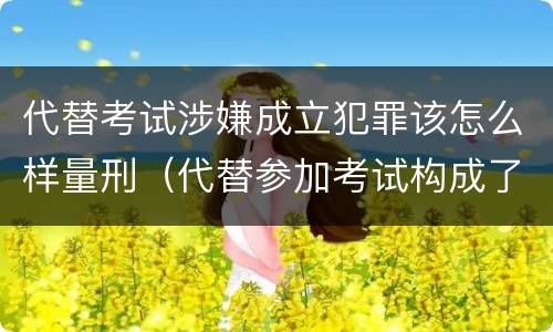 代替考试涉嫌成立犯罪该怎么样量刑（代替参加考试构成了什么犯罪）
