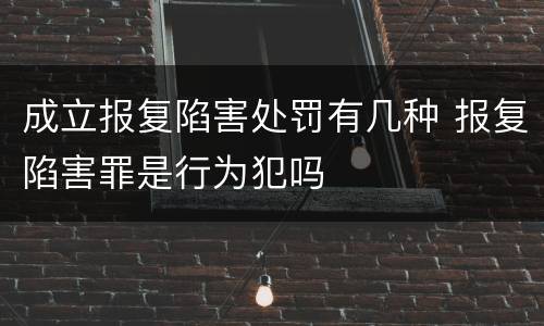 成立报复陷害处罚有几种 报复陷害罪是行为犯吗