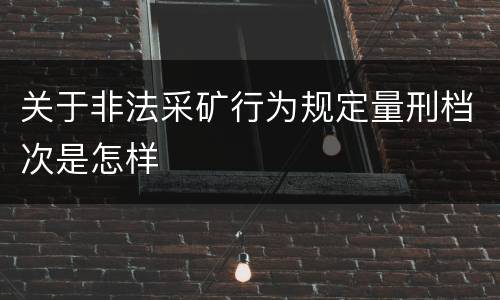 关于非法采矿行为规定量刑档次是怎样