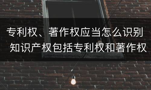 专利权、著作权应当怎么识别 知识产权包括专利权和著作权吗
