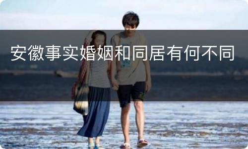 安徽事实婚姻和同居有何不同