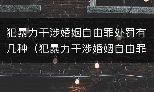 犯暴力干涉婚姻自由罪处罚有几种（犯暴力干涉婚姻自由罪处罚有几种情形）
