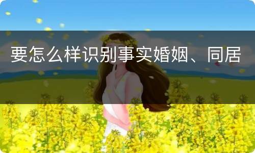 要怎么样识别事实婚姻、同居