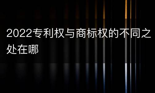 2022专利权与商标权的不同之处在哪