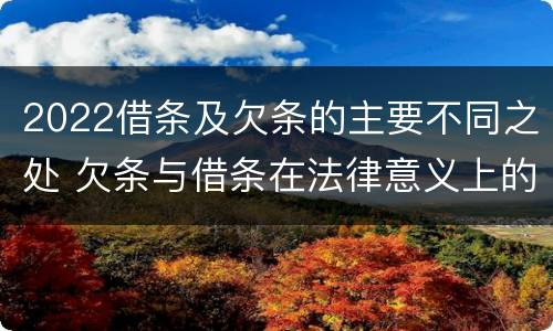 2022借条及欠条的主要不同之处 欠条与借条在法律意义上的不同
