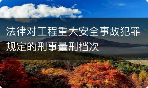法律对工程重大安全事故犯罪规定的刑事量刑档次