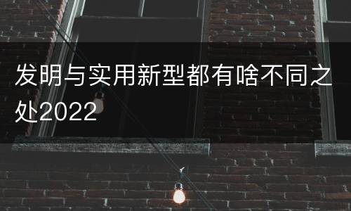 发明与实用新型都有啥不同之处2022