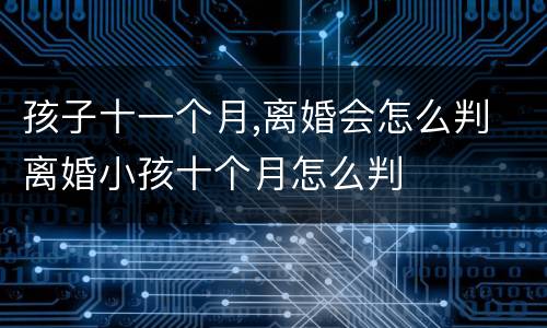 孩子十一个月,离婚会怎么判 离婚小孩十个月怎么判