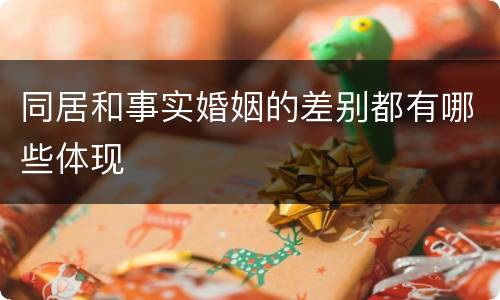 同居和事实婚姻的差别都有哪些体现