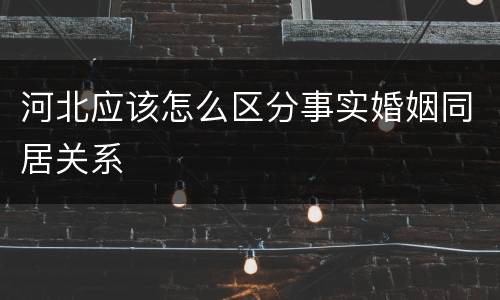 河北应该怎么区分事实婚姻同居关系