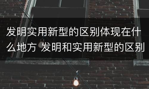发明实用新型的区别体现在什么地方 发明和实用新型的区别和联系有什么