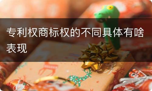 专利权商标权的不同具体有啥表现