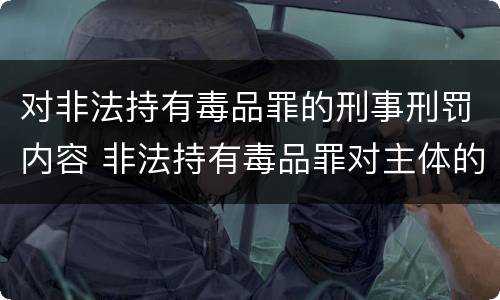 对非法持有毒品罪的刑事刑罚内容 非法持有毒品罪对主体的要求