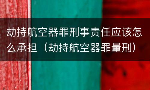 劫持航空器罪刑事责任应该怎么承担（劫持航空器罪量刑）