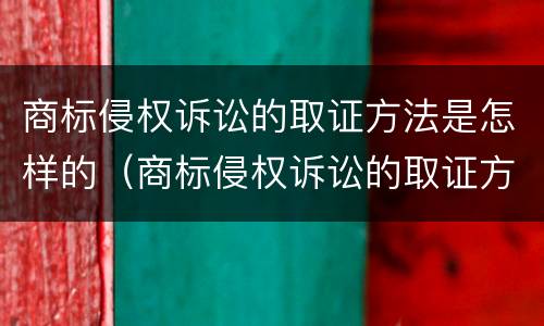 商标侵权诉讼的取证方法是怎样的（商标侵权诉讼的取证方法是怎样的呢）