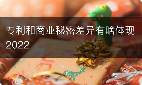 专利和商业秘密差异有啥体现2022