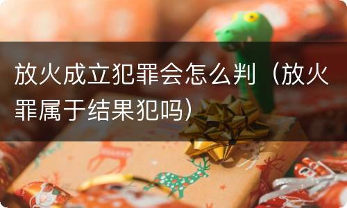 放火成立犯罪会怎么判（放火罪属于结果犯吗）