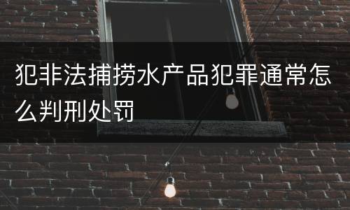 犯非法捕捞水产品犯罪通常怎么判刑处罚