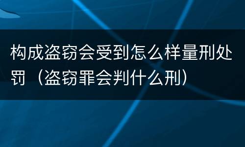 构成盗窃会受到怎么样量刑处罚（盗窃罪会判什么刑）