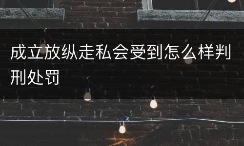 成立放纵走私会受到怎么样判刑处罚
