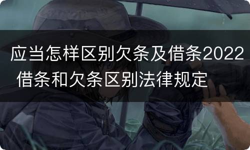 应当怎样区别欠条及借条2022 借条和欠条区别法律规定