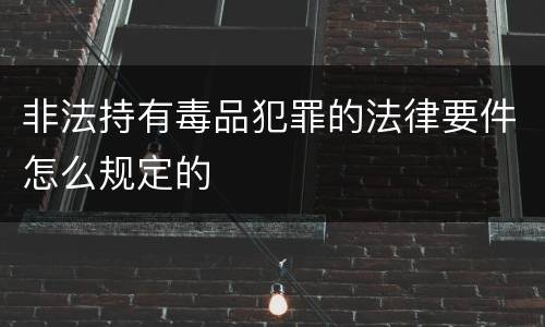 非法持有毒品犯罪的法律要件怎么规定的