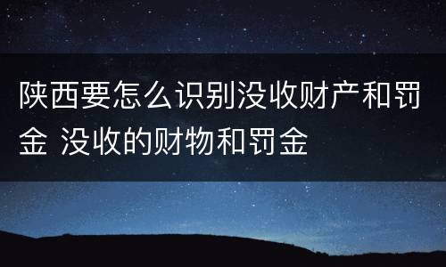 陕西要怎么识别没收财产和罚金 没收的财物和罚金