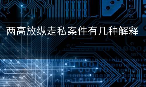 两高放纵走私案件有几种解释