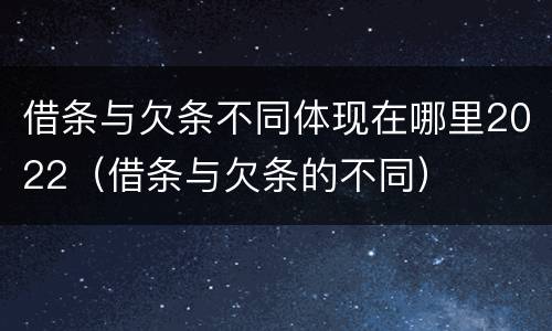 借条与欠条不同体现在哪里2022（借条与欠条的不同）