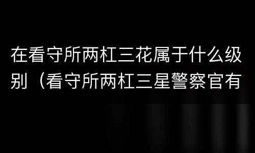 在看守所两杠三花属于什么级别（看守所两杠三星警察官有多大）