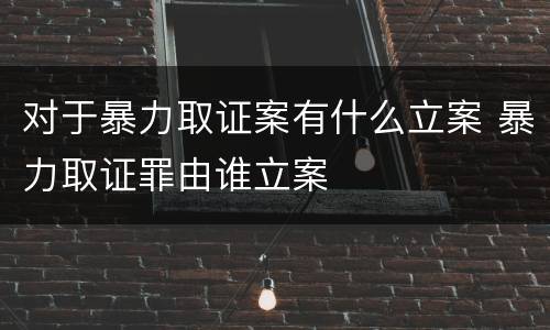 对于暴力取证案有什么立案 暴力取证罪由谁立案