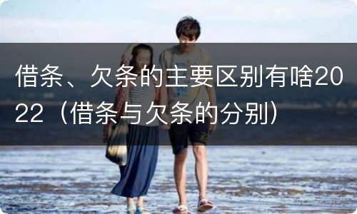 借条、欠条的主要区别有啥2022（借条与欠条的分别）