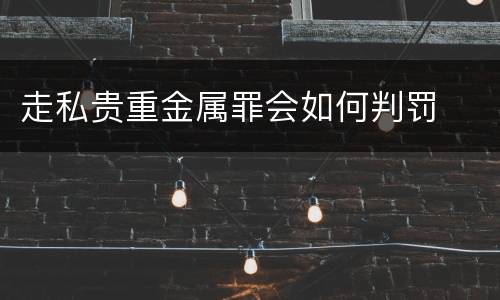 走私贵重金属罪会如何判罚