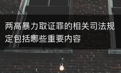 两高暴力取证罪的相关司法规定包括哪些重要内容