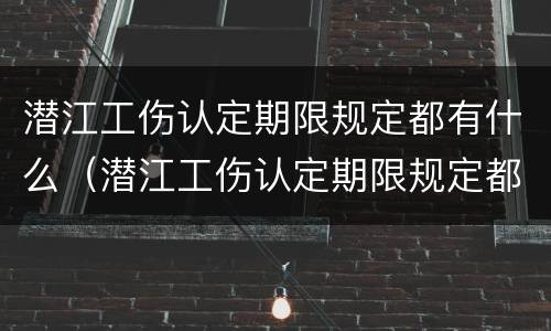 潜江工伤认定期限规定都有什么（潜江工伤认定期限规定都有什么条件）