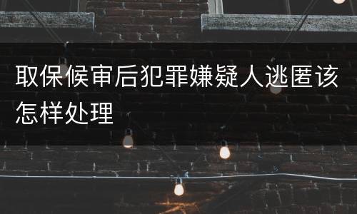 取保候审后犯罪嫌疑人逃匿该怎样处理