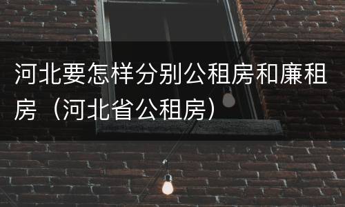 河北要怎样分别公租房和廉租房（河北省公租房）